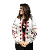 Embroidered Cotton Jacket | Ivory Rose