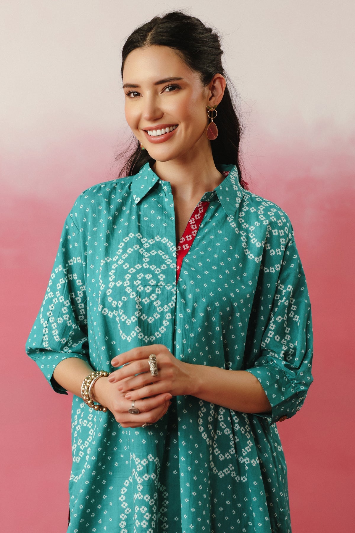 Green Bandhej Printed Co-ord Set