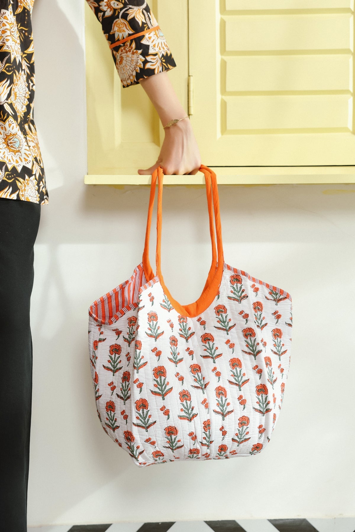 Marigold Tote Quilted Boho Tote Bag