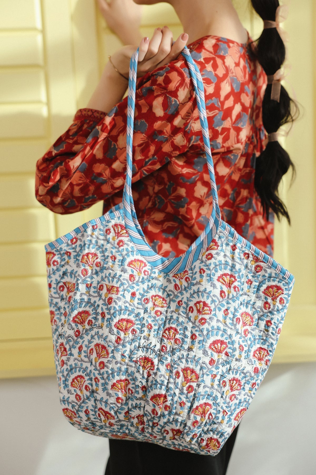 Bluebell Quilted Boho Tote Bag