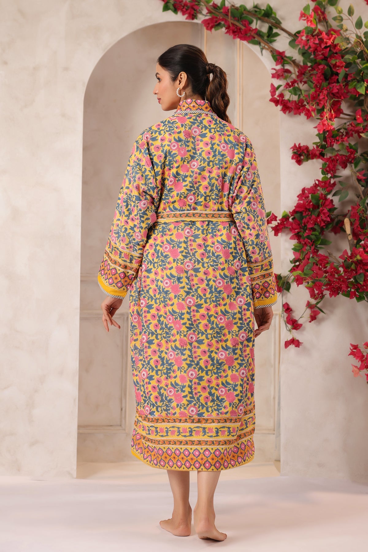 Basanti Printed Reversible Quilted Robes