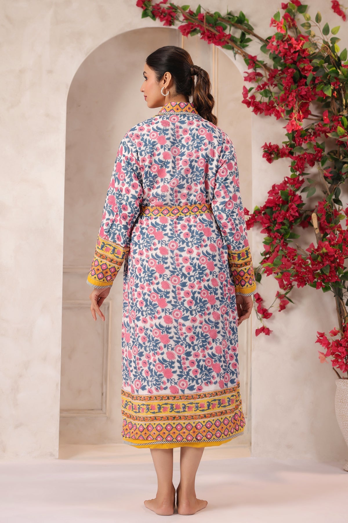 Basanti Printed Reversible Quilted Robes