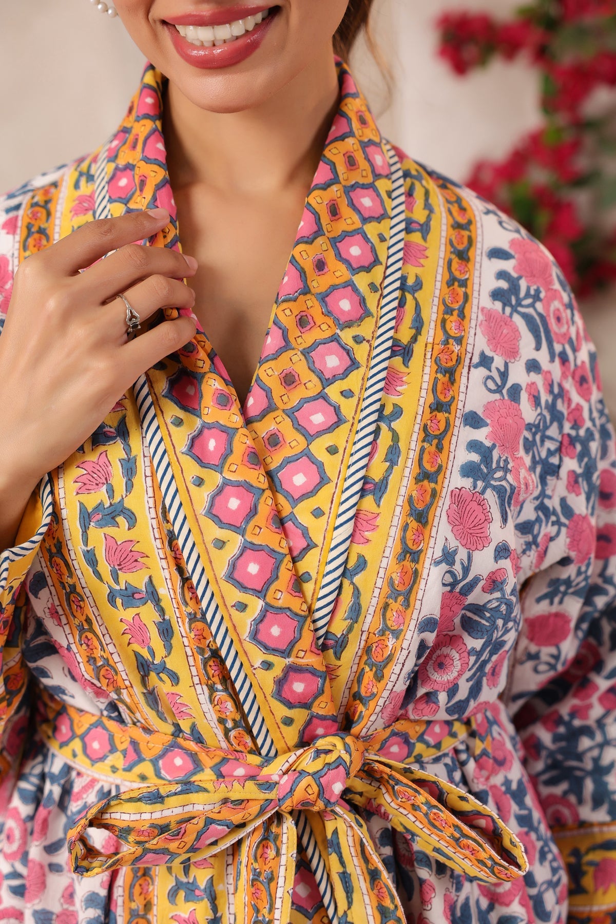 Basanti Printed Reversible Quilted Robes