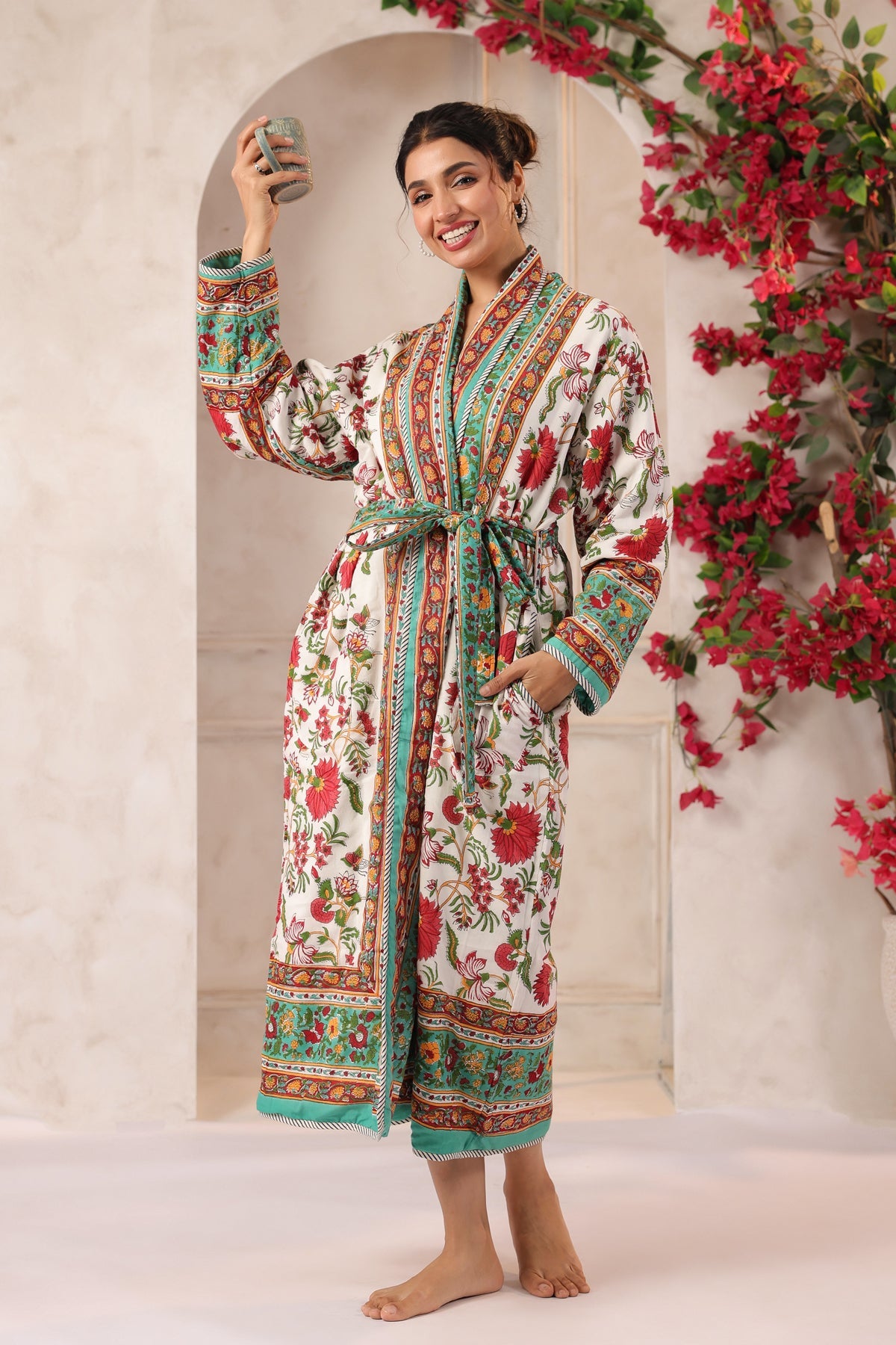 Gulbagh Robe Printed Reversible Quilted Robes
