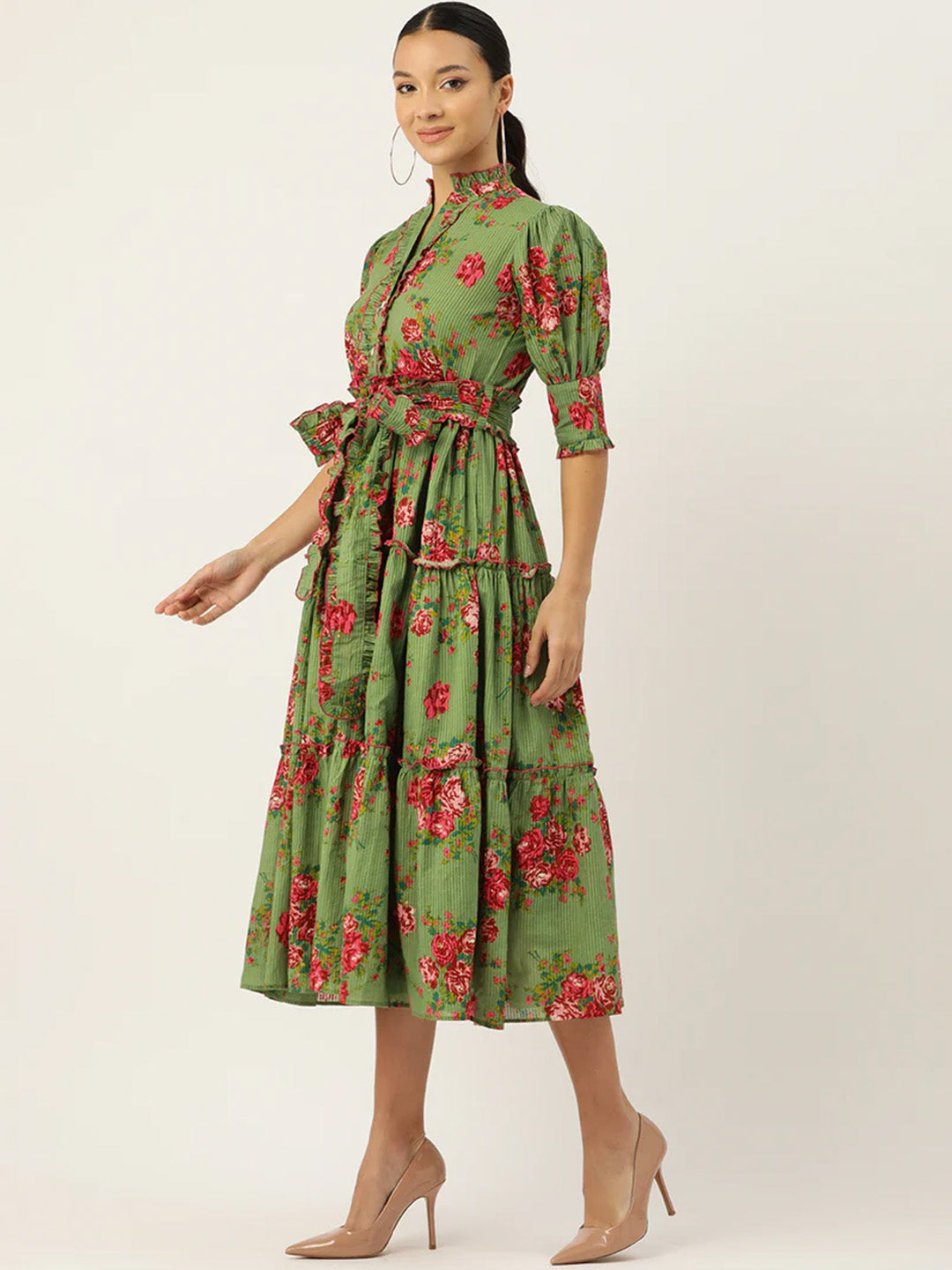 Saumya Dress | Green Garden