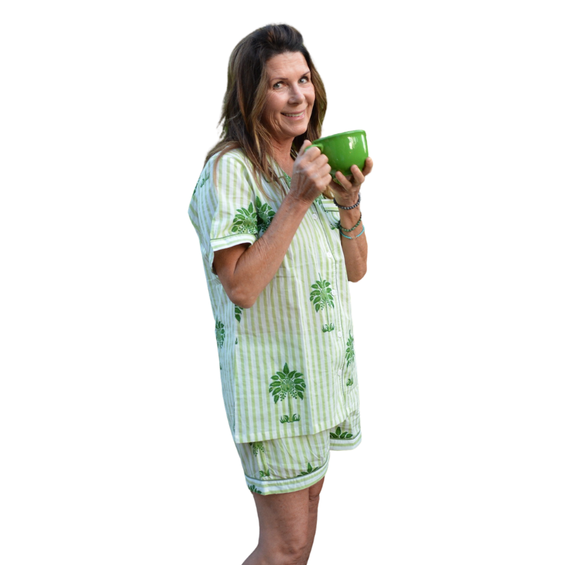 Shanti PJ Set Short | Summer Palms