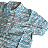 Block Print Kids Button Down Shirt | Blue Elephant