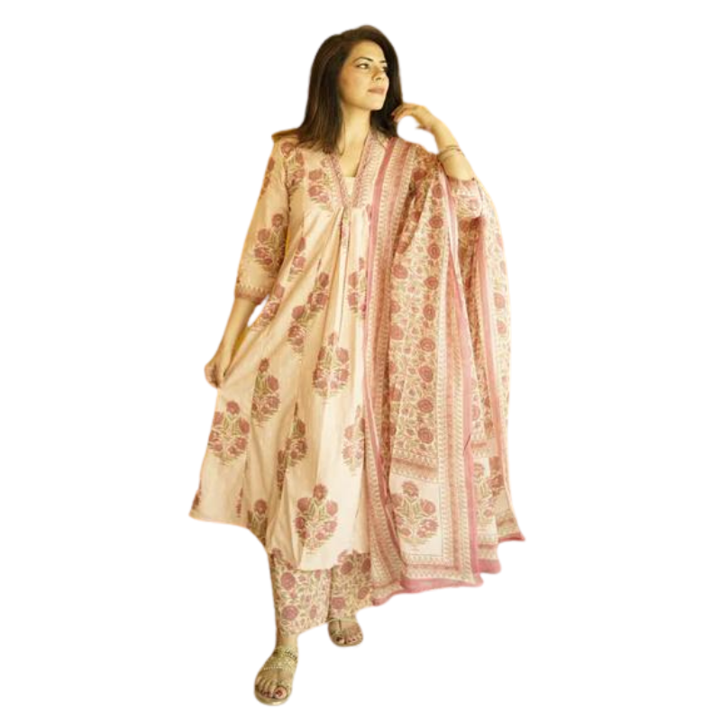 Kusum Kurta Set | Rose