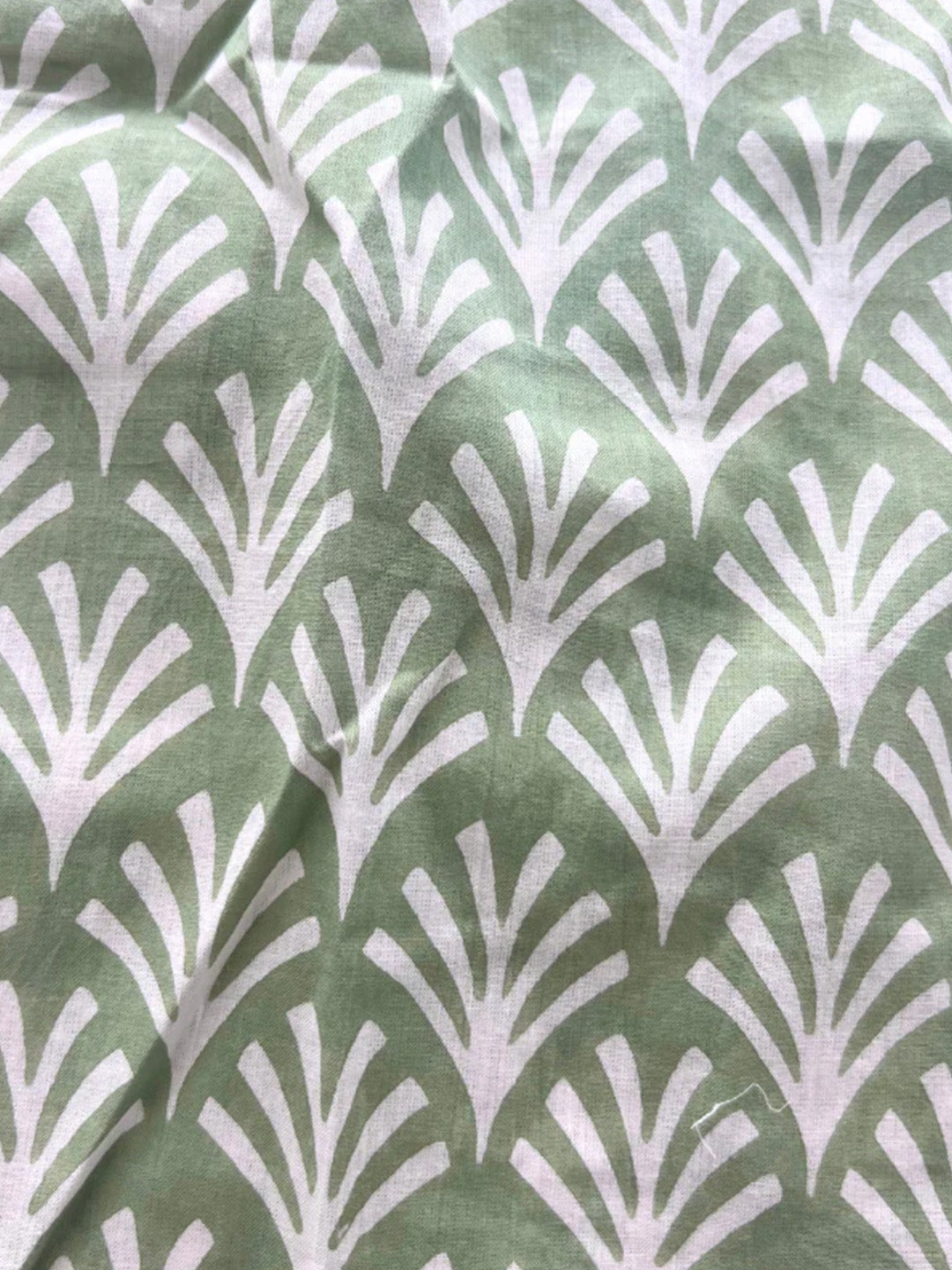 SECONDS | Block Print Cotton Robe | Soft Sage | No Beltloops