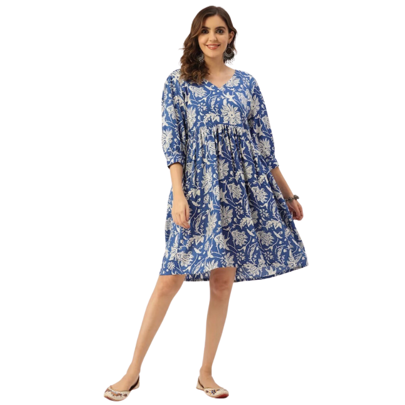 Hawa Mahal Dress | Deep Blue