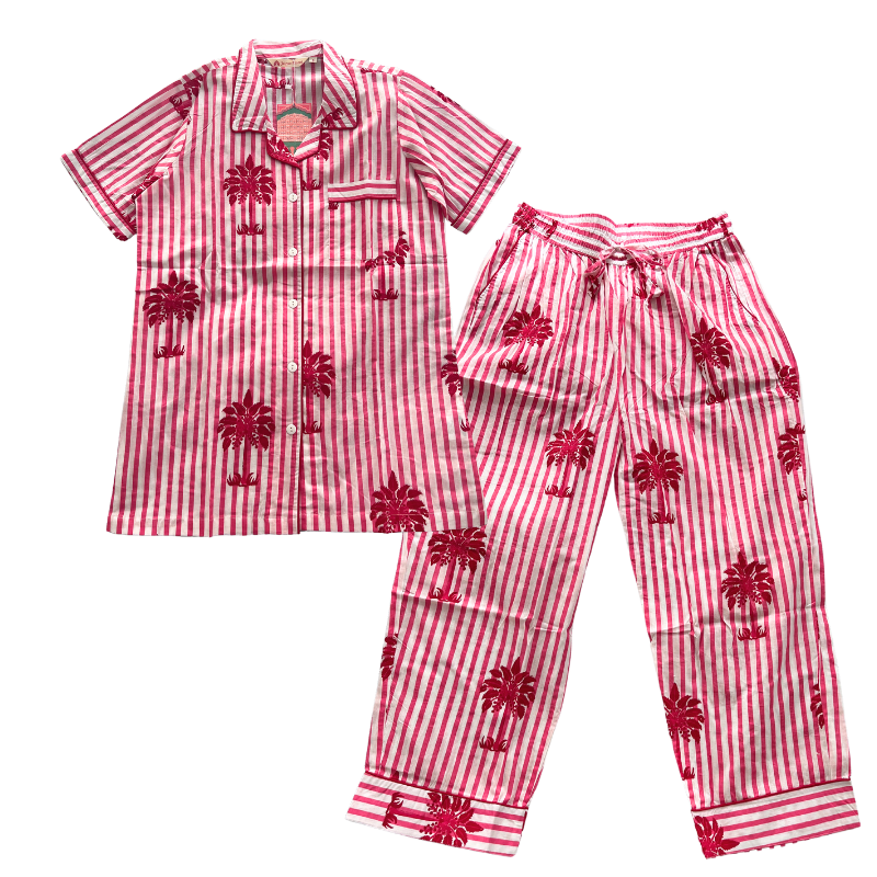 Shanti PJ Set | Pink Palms