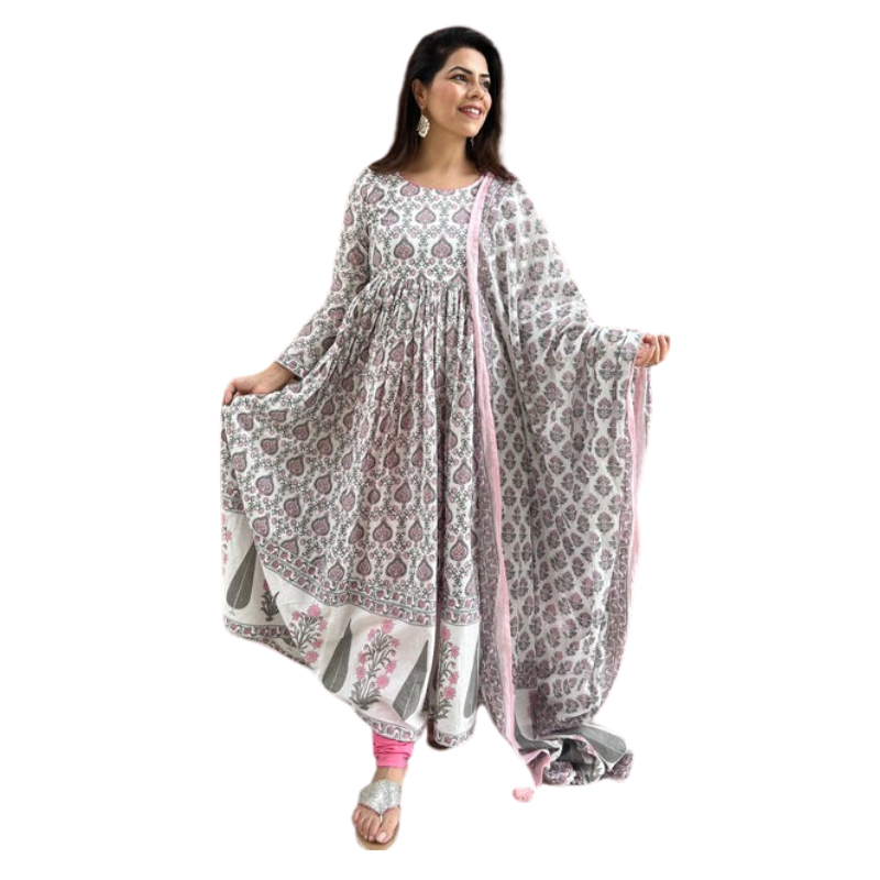 Leylani Kurta Set | Pink Floral