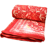 Block Print Twin/Throw Quilt | Gulab Red