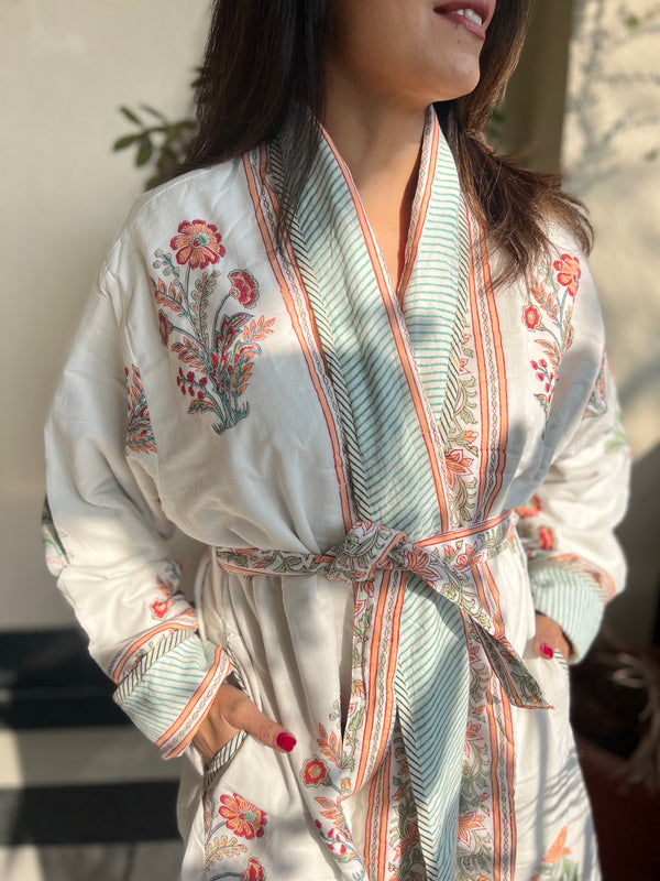 Santra Quilted Cotton Robe