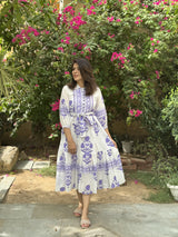Mughal Print Dress | Lavender