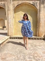 Hawa Mahal Dress | Deep Blue