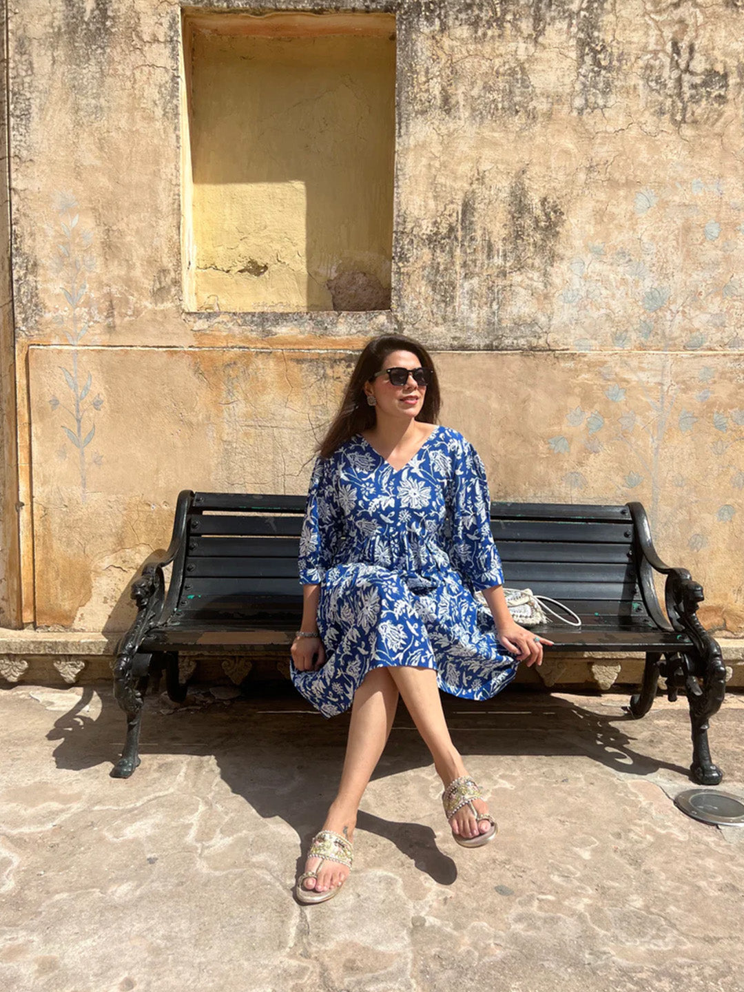 Hawa Mahal Dress | Deep Blue