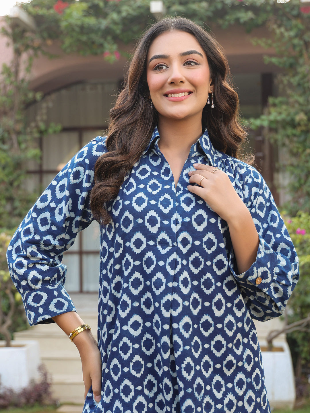 Indigo Handblock Printed Cotton Co-Ord Set