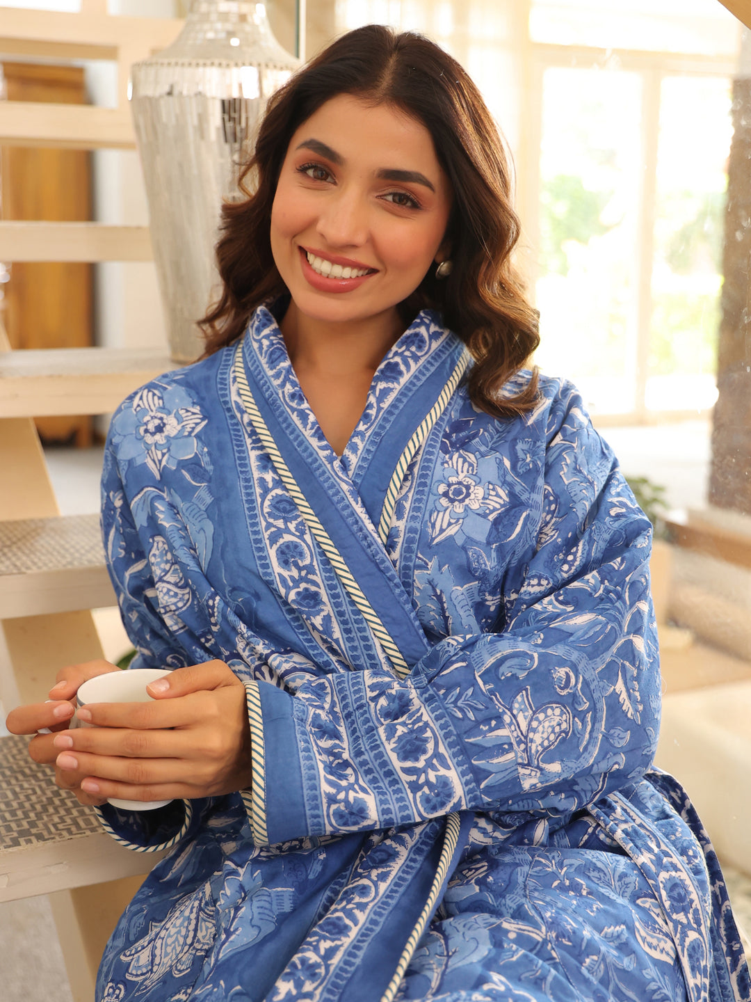Neelkanth Quilted Cotton Robe
