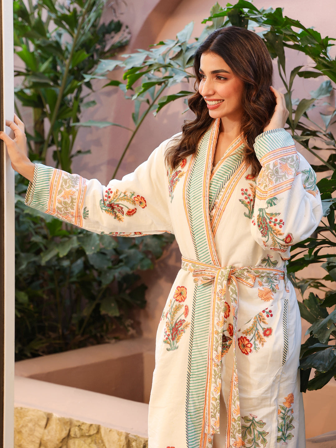 Santra Quilted Cotton Robe