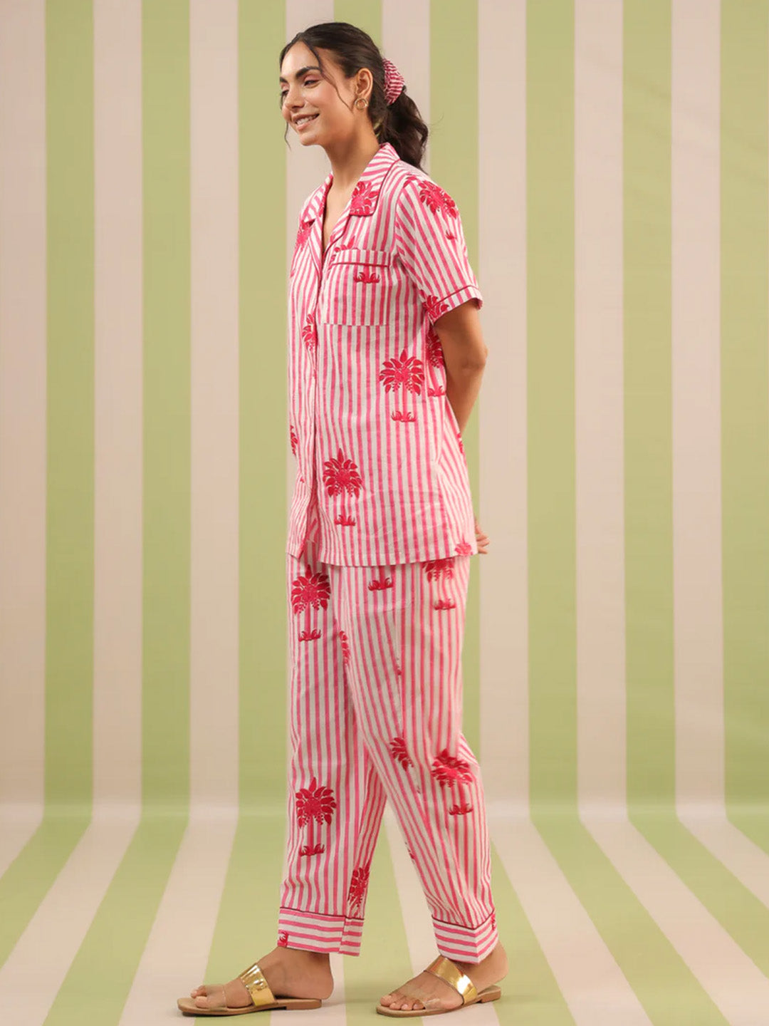 Shanti PJ Pants | Pink Palms