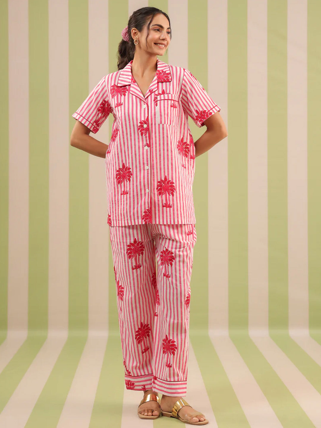 Shanti PJ Pants | Pink Palms