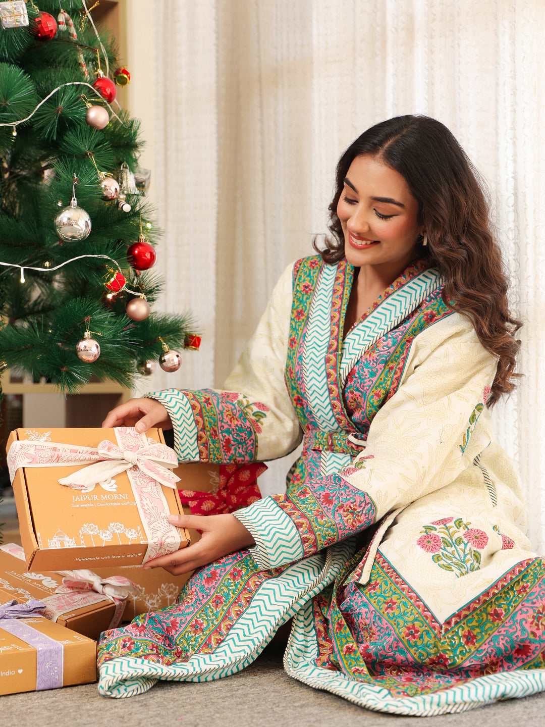 Baagheecha Quilted Cotton Robe
