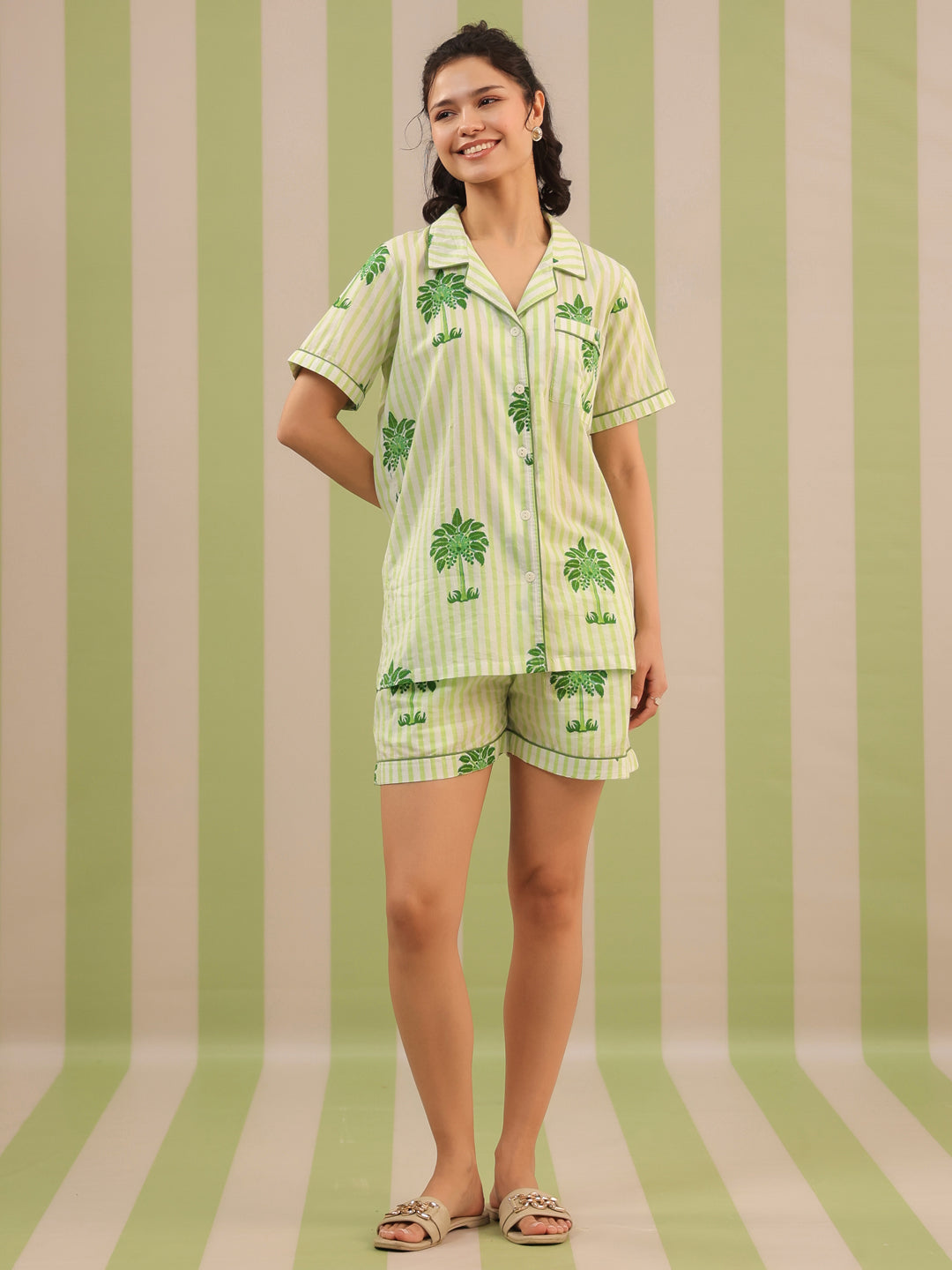 Shanti PJ Set Short | Summer Palms