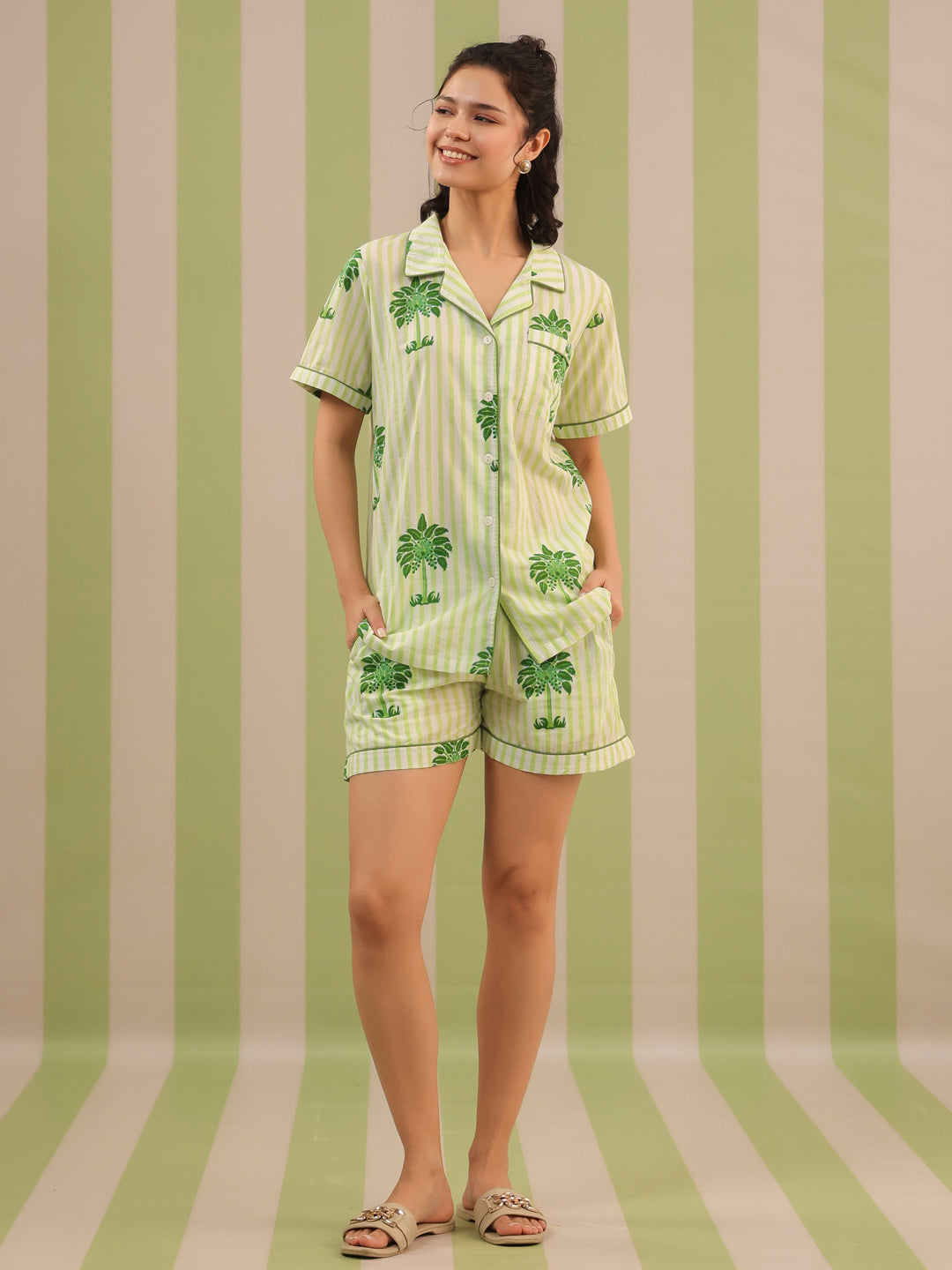 Shanti PJ Set Short | Summer Palms