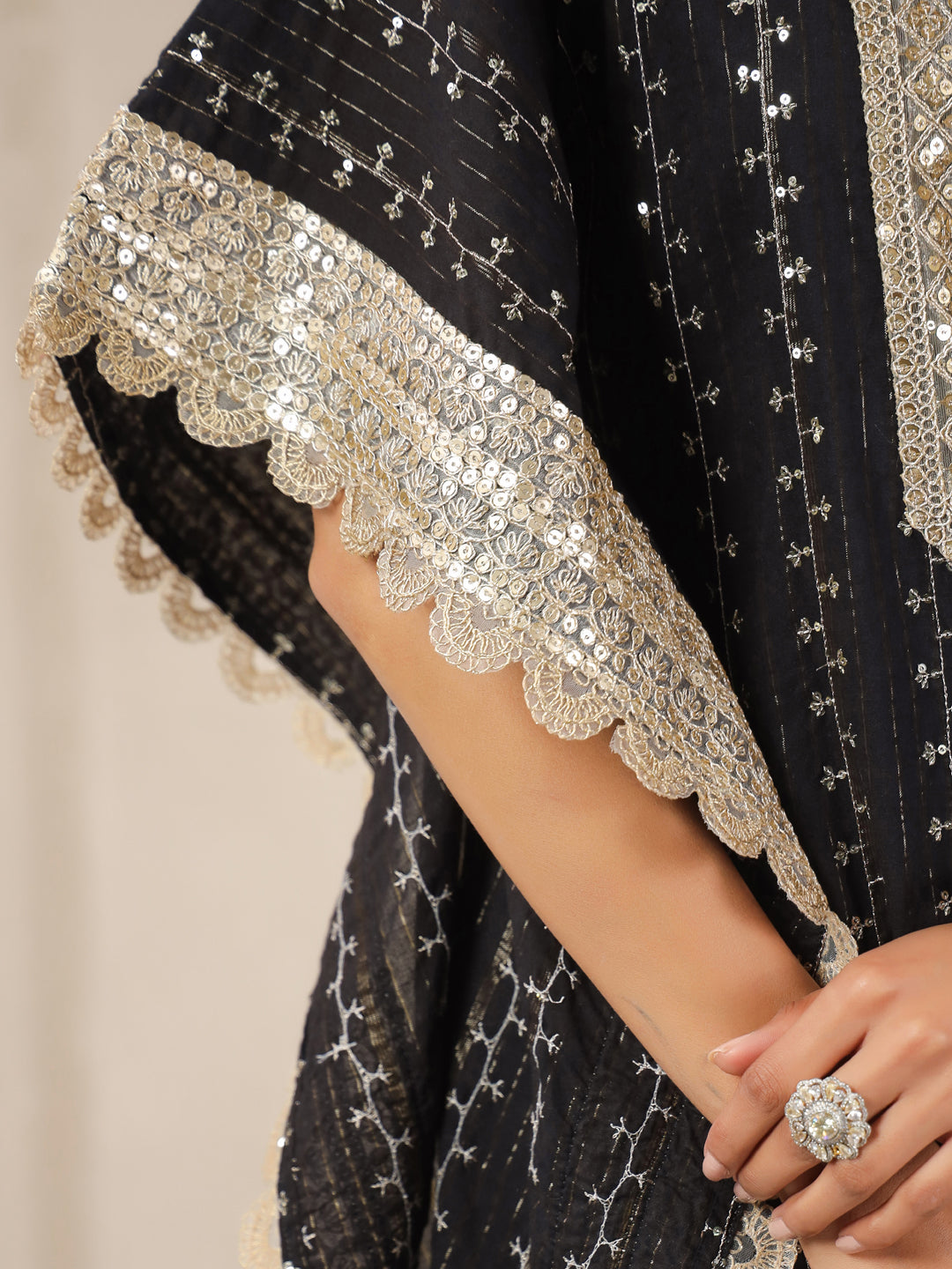 Black Lurex Kaftan, Inner and Palazzo Set