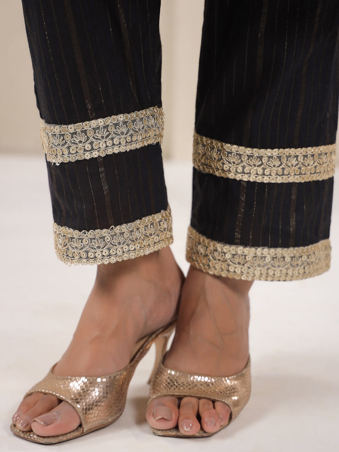 Black Lurex Kaftan, Inner and Palazzo Set