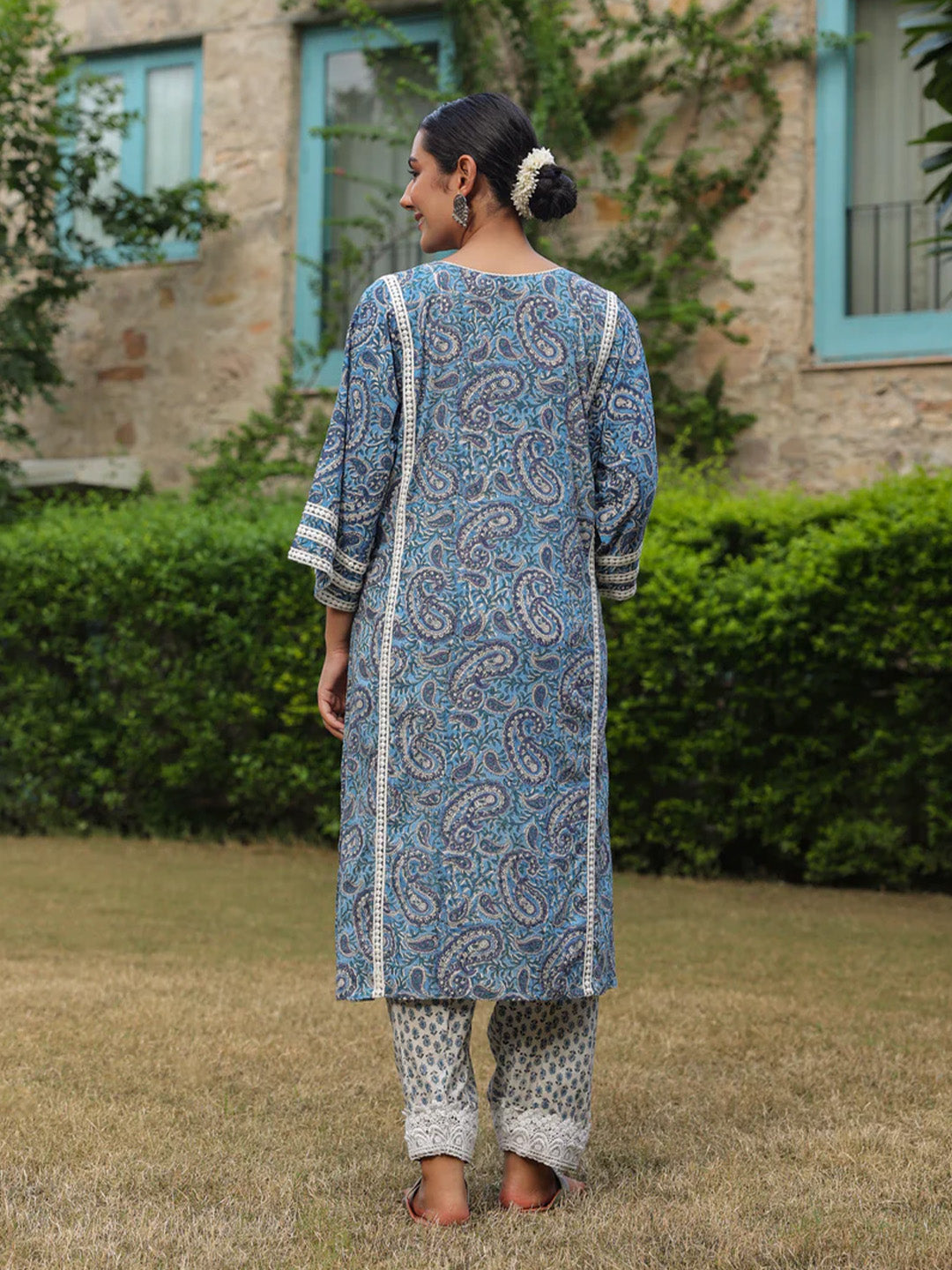 Afghani Chogha Set | Blue Paisley