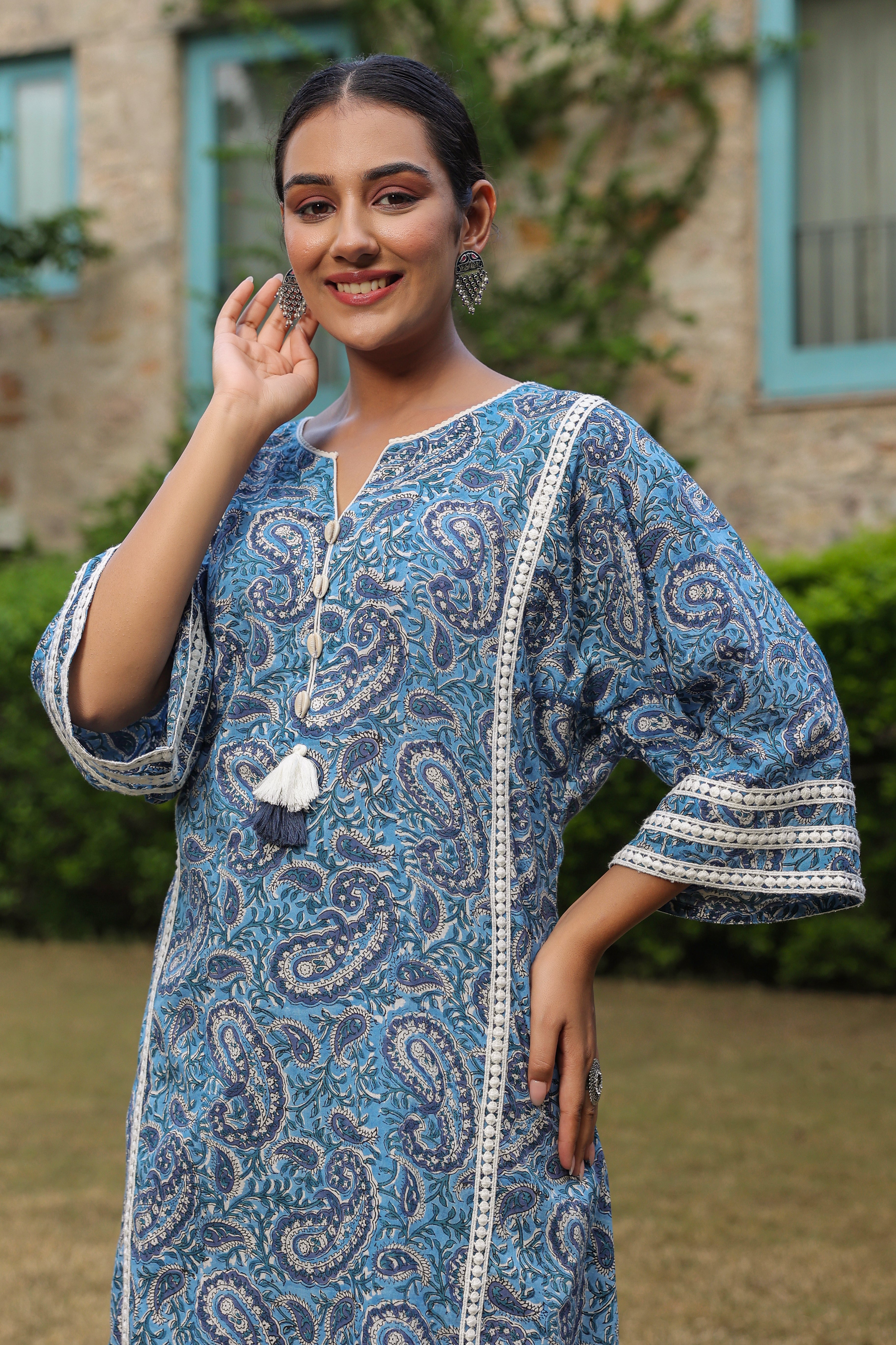 Afghani Chogha Set | Blue Paisley