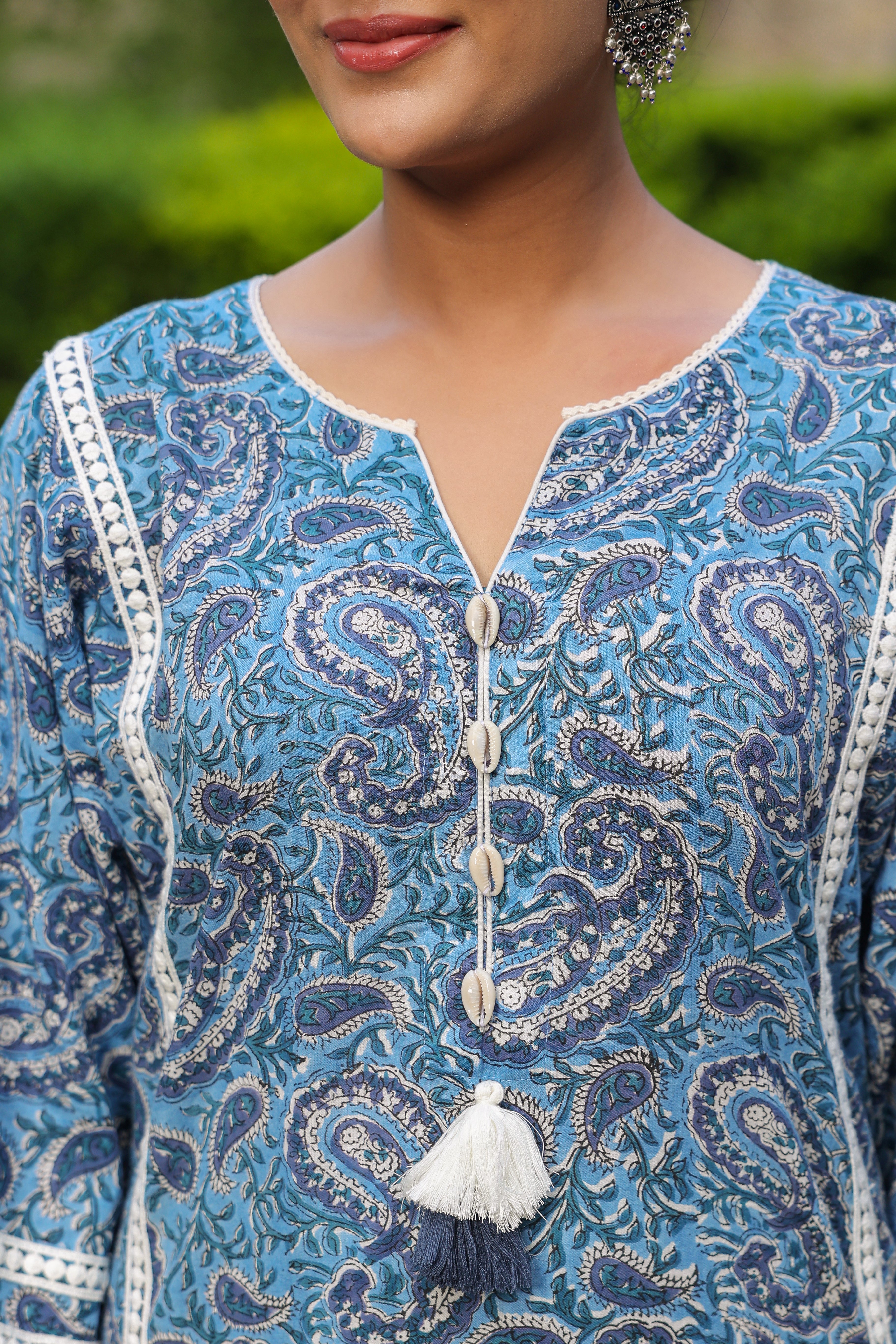 Afghani Chogha Set | Blue Paisley