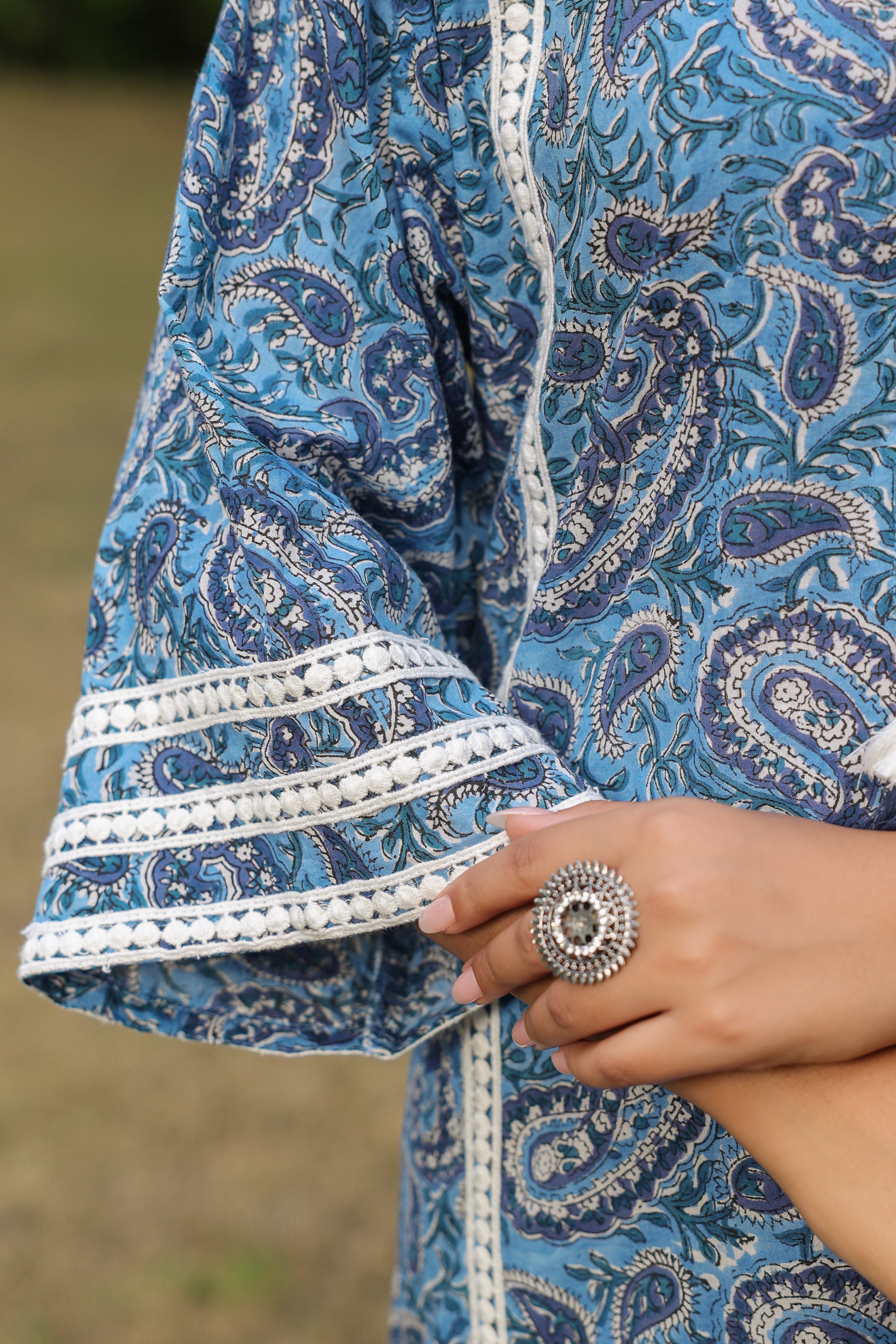 Afghani Chogha Set | Blue Paisley