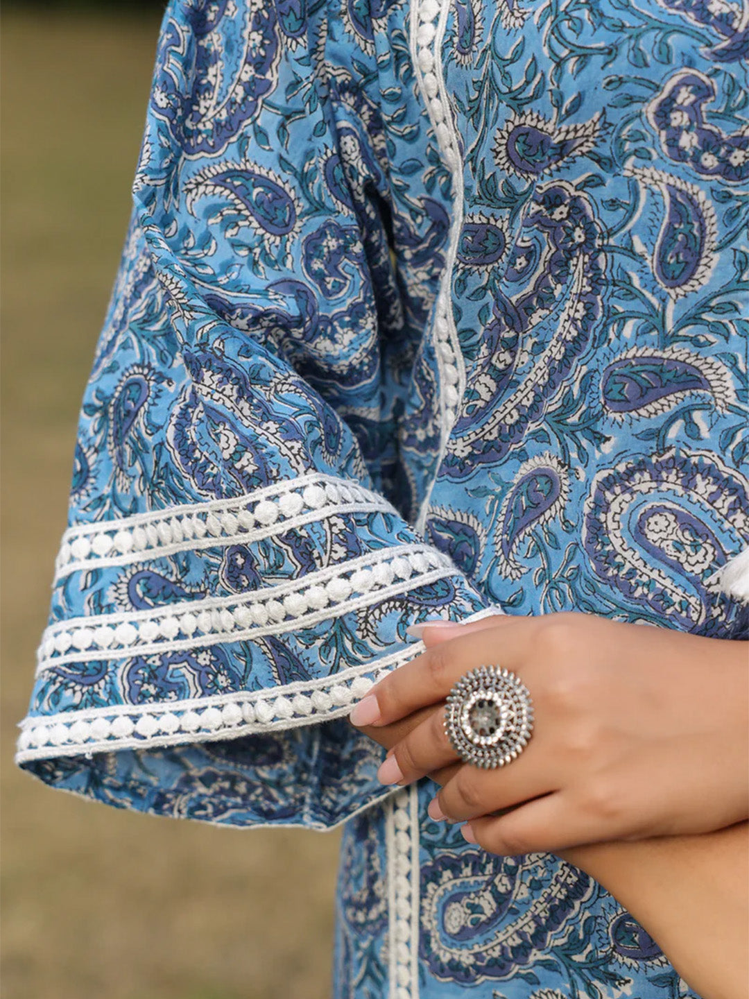 Afghani Chogha Set | Blue Paisley