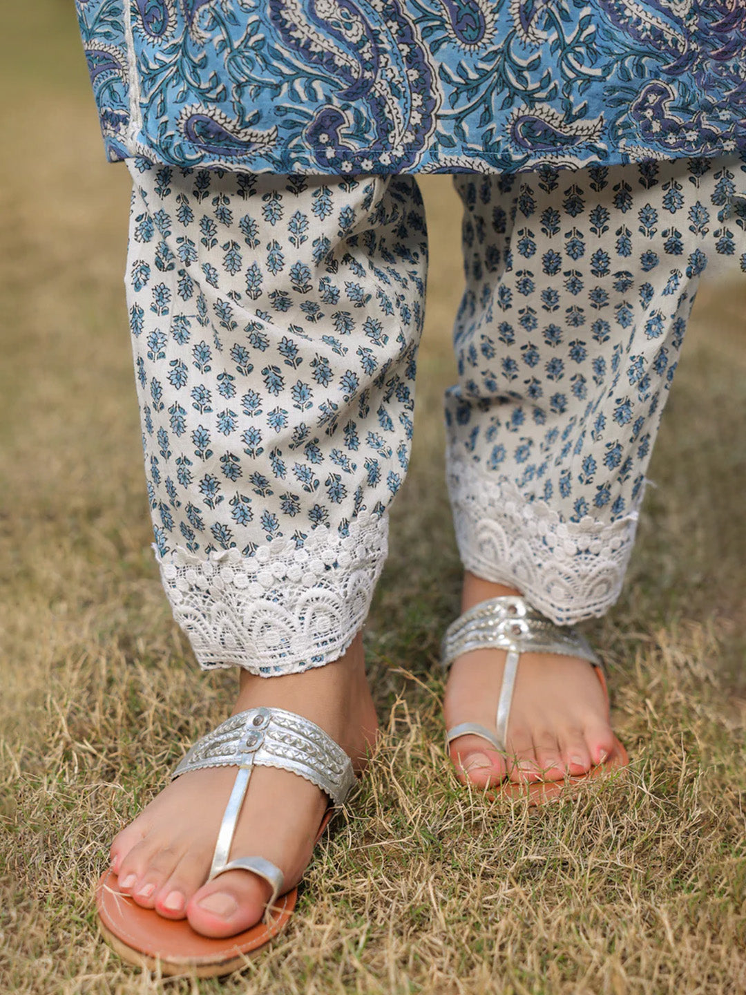 Afghani Chogha Set | Blue Paisley