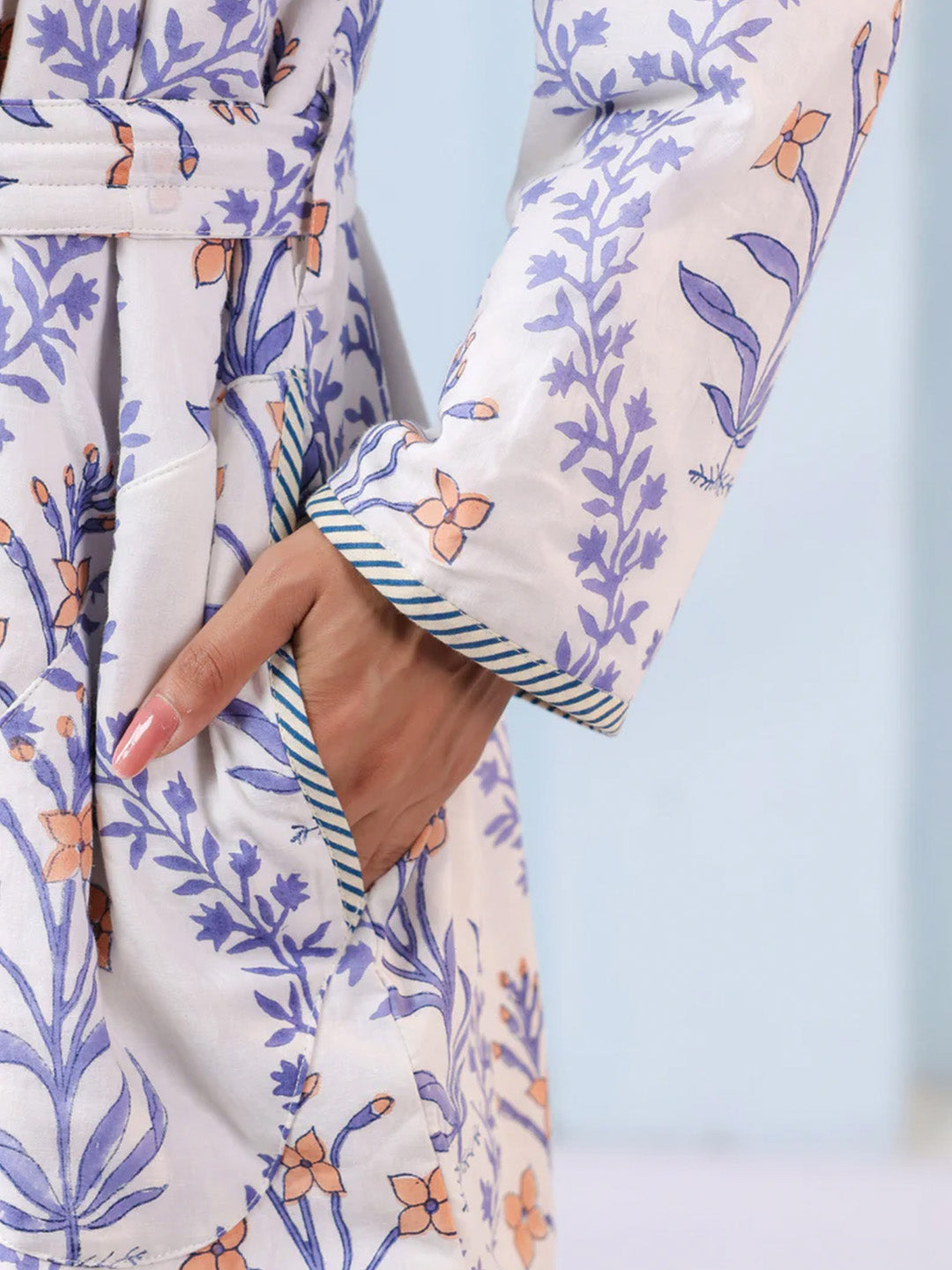 English Rose Floral Quilted Reversible Robe