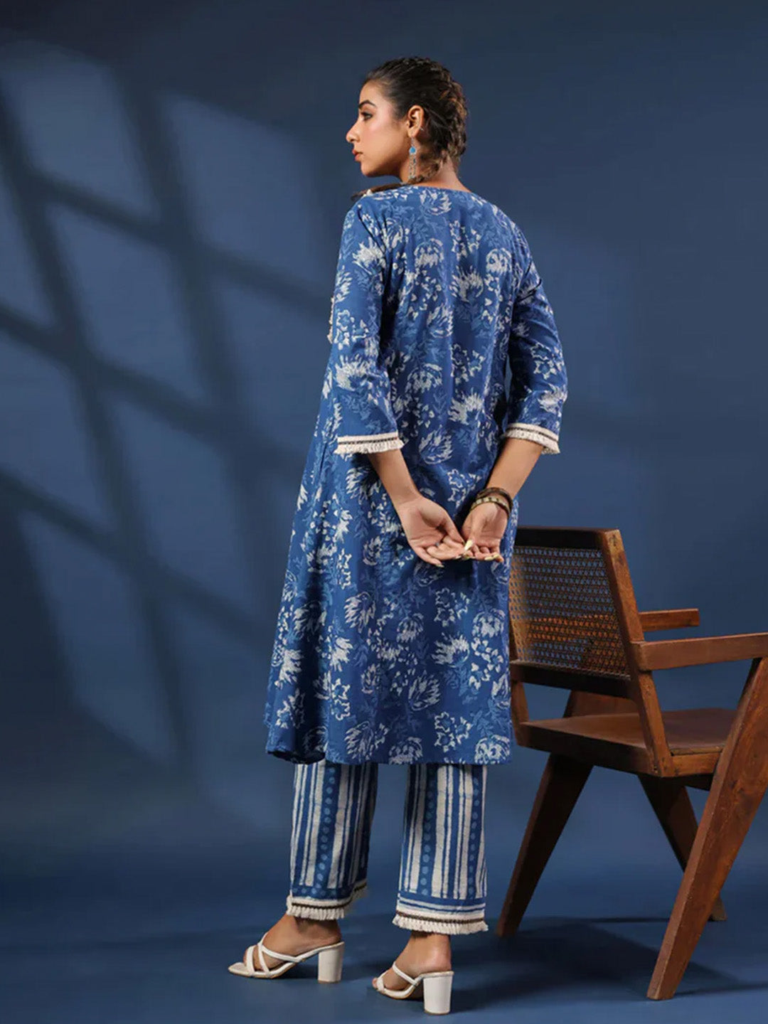 Dabu Printed Kurta and Palazzo Set