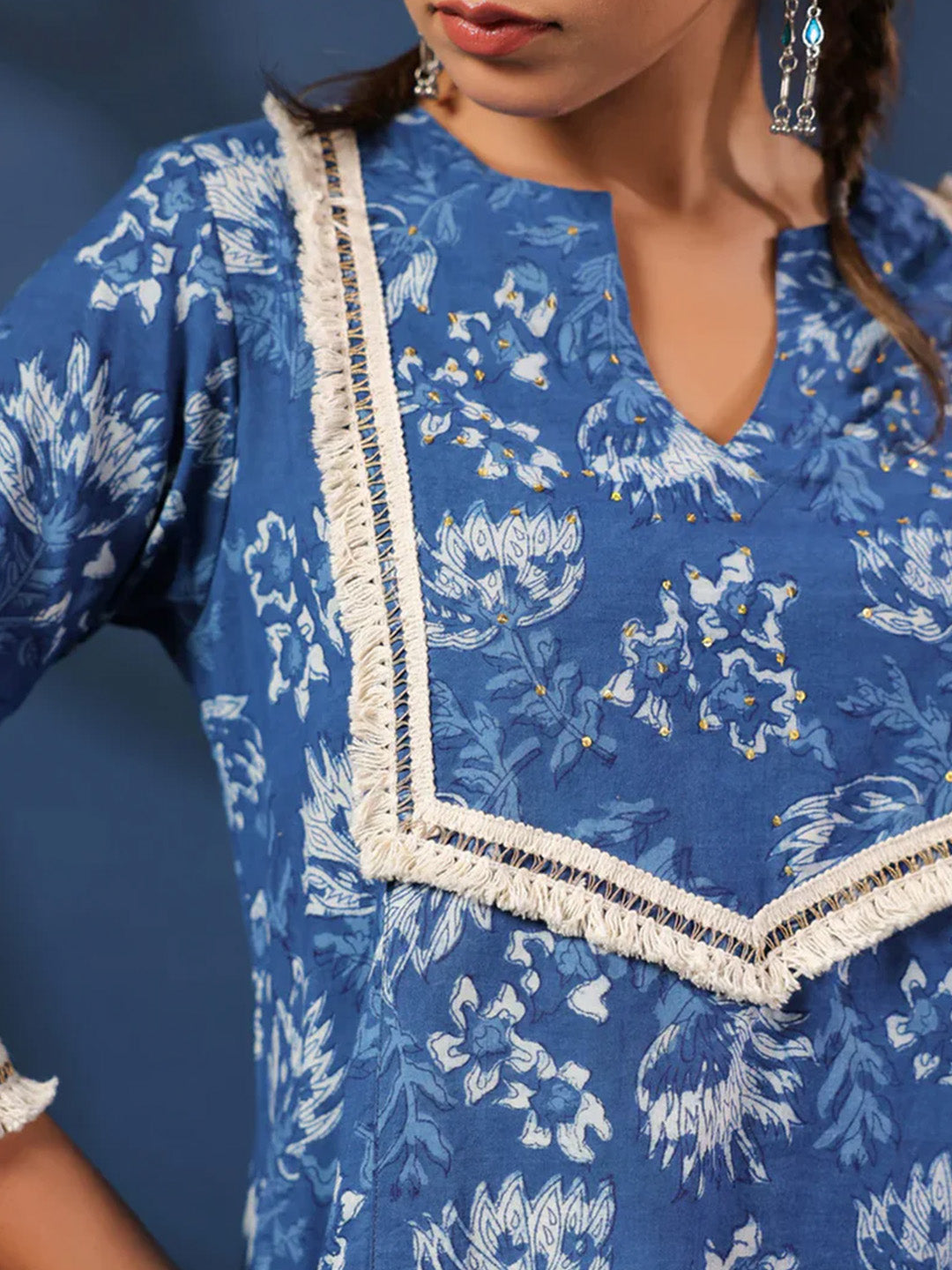 Dabu Printed Kurta and Palazzo Set