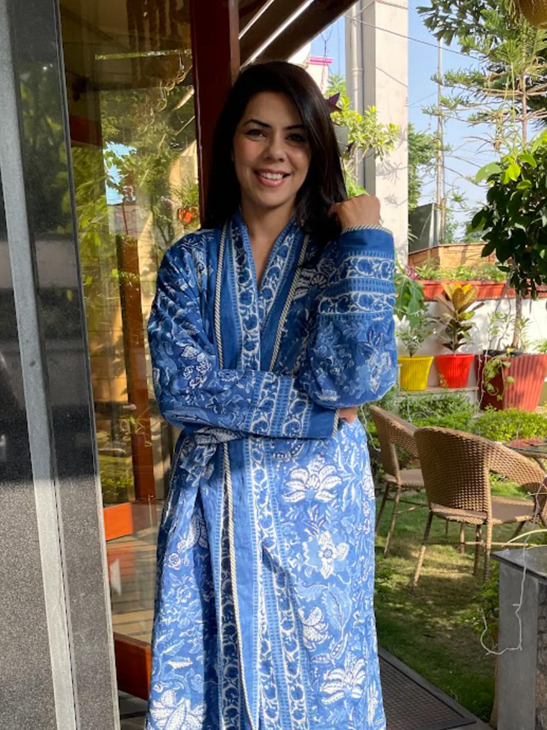 Neelkanth Quilted Cotton Robe