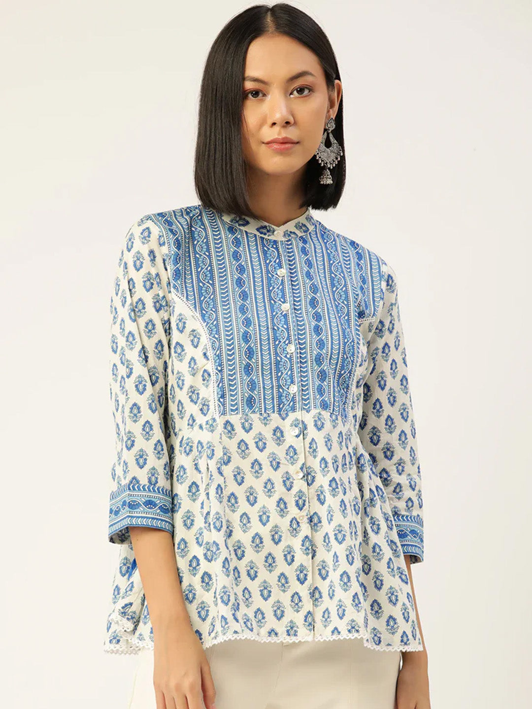 Megha Top | Blue Booti