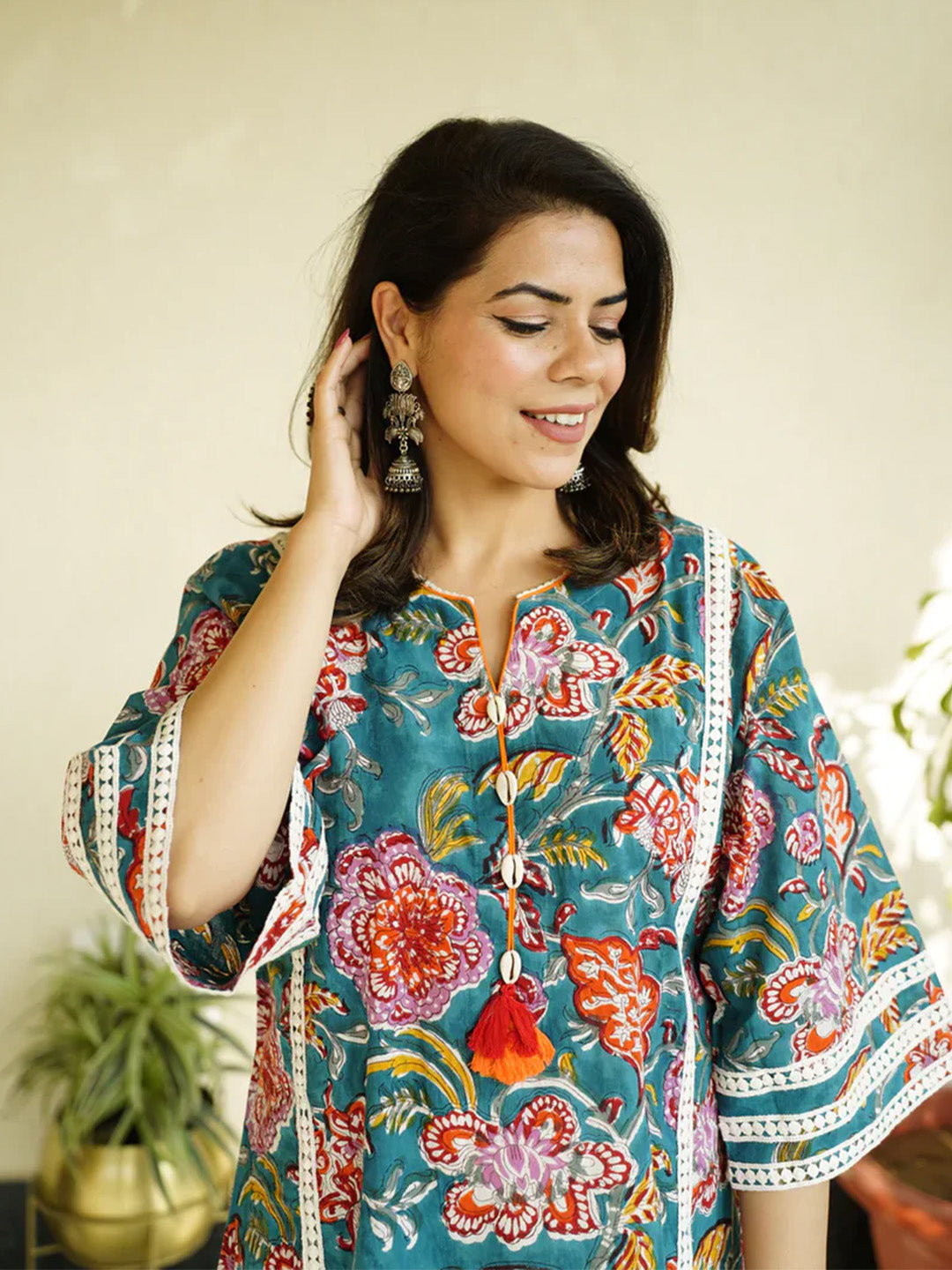 Afghani Chogha Set | Green Floral