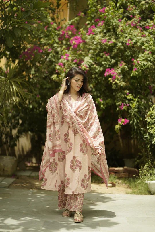 Kusum Kurta Set | Rose