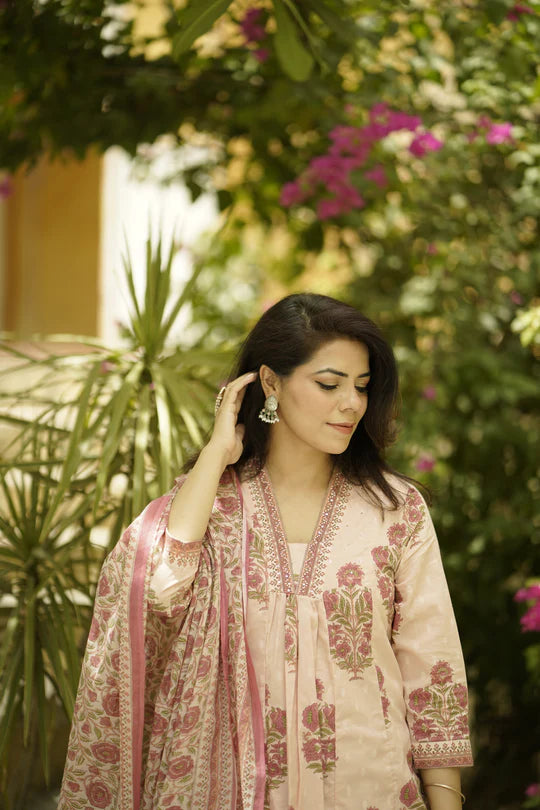 Kusum Kurta Set | Rose