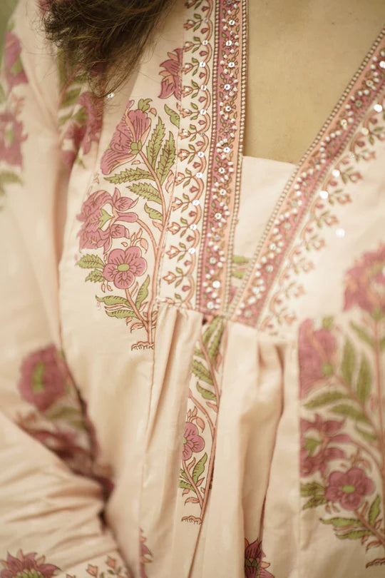 Kusum Kurta Set | Rose