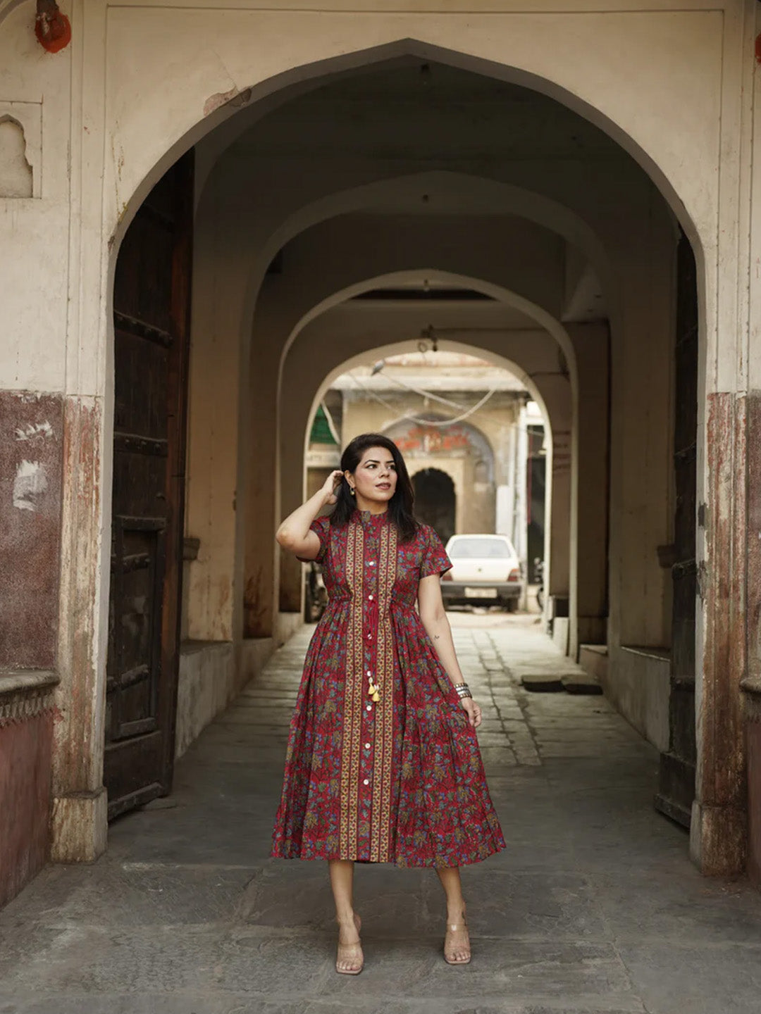 Roshni Dress | Crimson Jungle