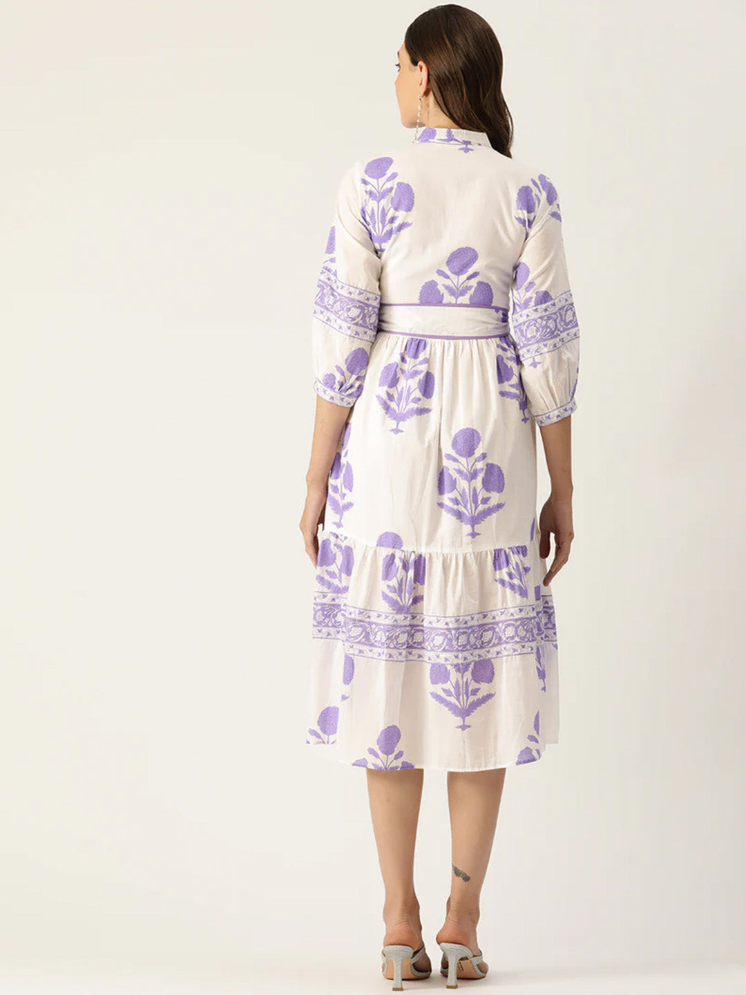 Mughal Print Dress | Lavender