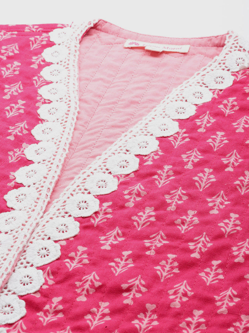 Quilted Cotton Vest | Brilliant Pink