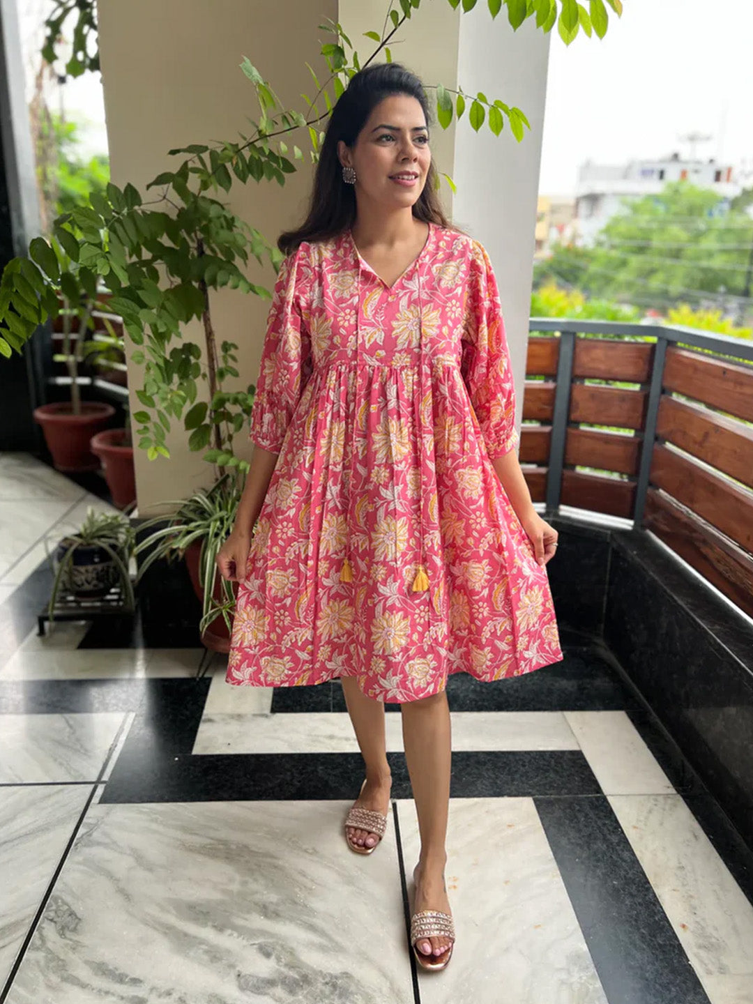Sapna Dress | Brilliant Pink